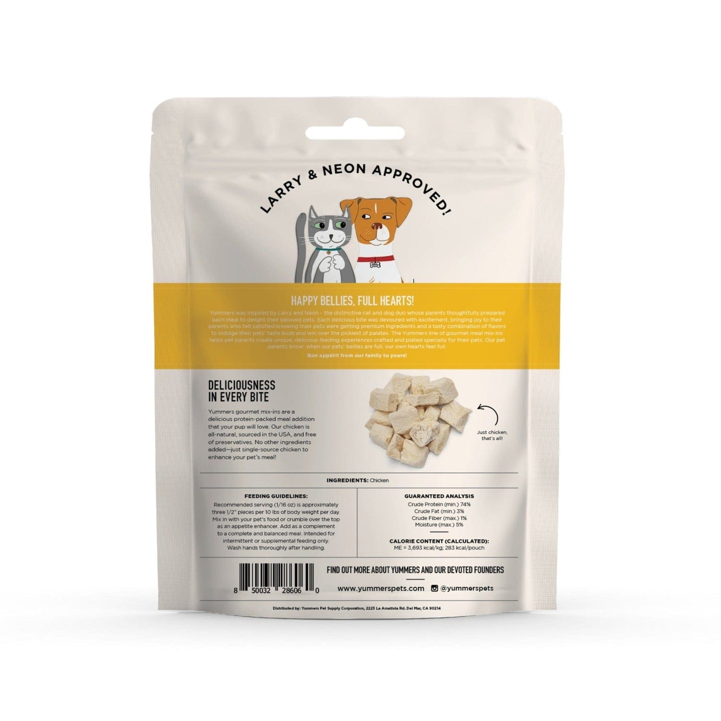 Freeze-dried Chicken Gourmet Meal Mix-in for Dogs, 2.5 oz. - back
