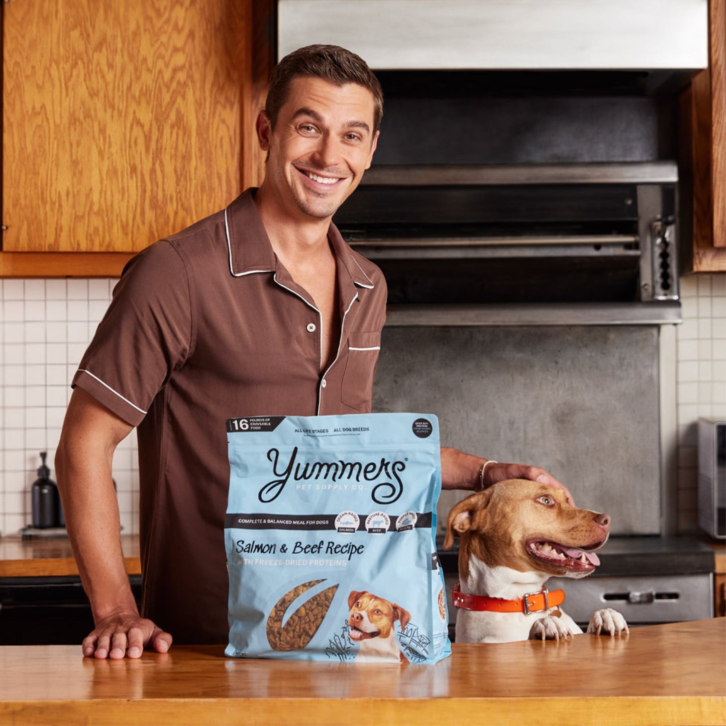 Antoni in kitchen with food