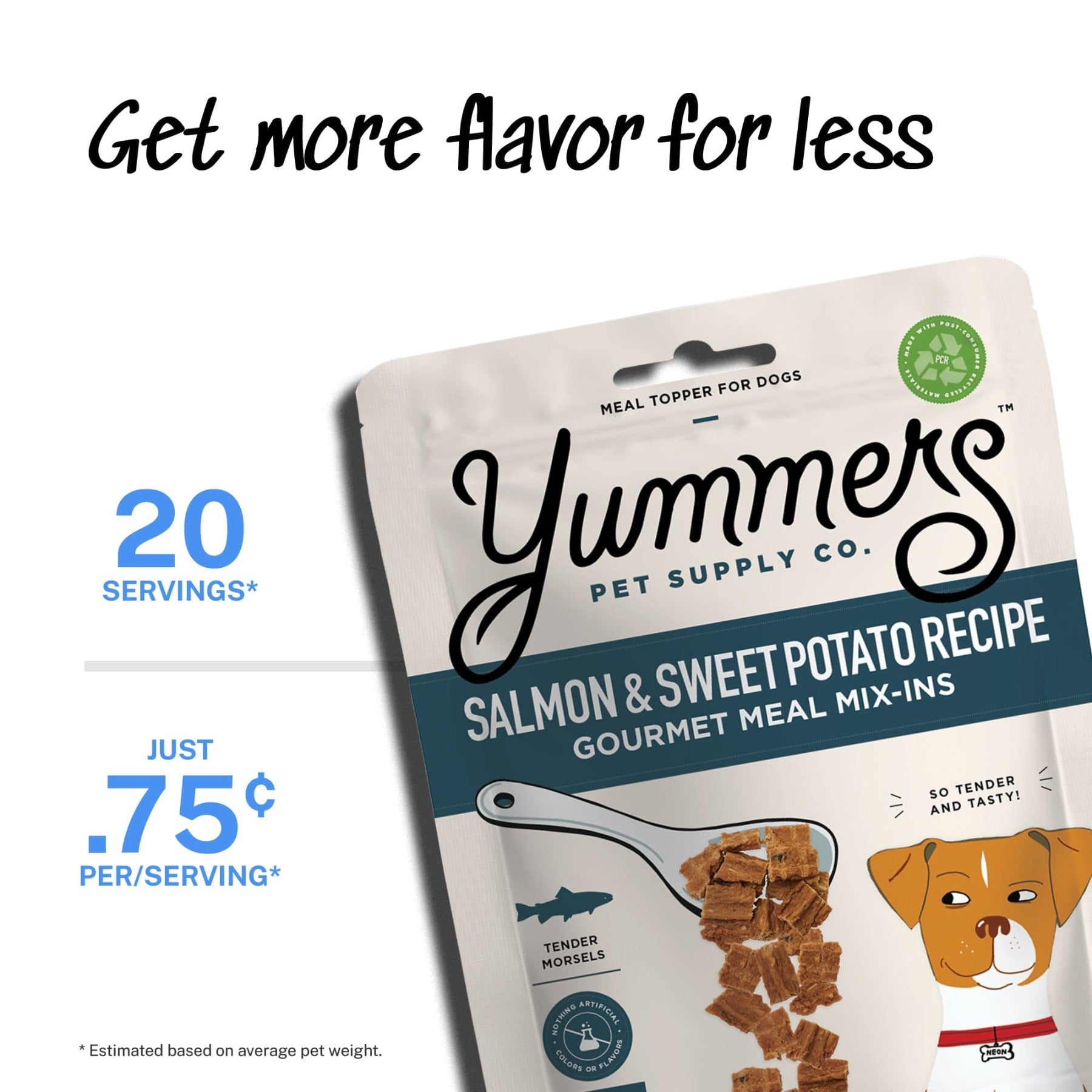 Salmon & Sweet Potato Recipe Gourmet Meal Mix-in for Dogs, 5 oz. - Yummers
